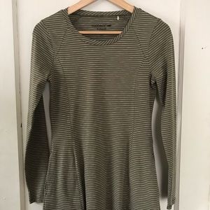 Toad&Co Olive Stripe Windmere Long Sleeve Dress